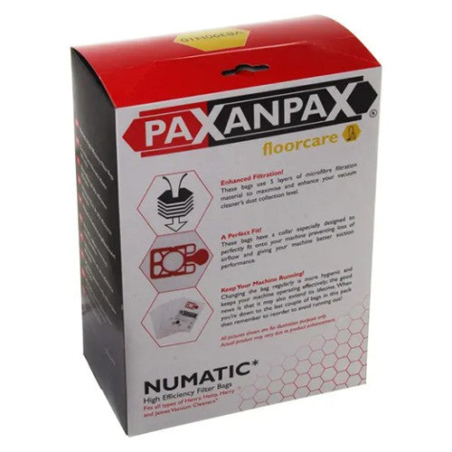 Paxanpax Henry SMS Vacuum Cleaner Dust Bag Pack of 10 - White | 46-VB-390H10 from Paxanpax - DID Electrical