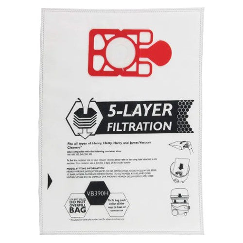 Paxanpax Henry SMS Vacuum Cleaner Dust Bag Pack of 10 - White | 46-VB-390H10 from Paxanpax - DID Electrical