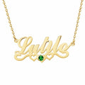 Christmas Gift Personalized Name Necklace Birthday stone Gold Mom Necklace MelodyNecklace