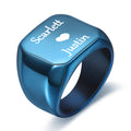 Personalized Name Ring Thumb Ring Titanium Stainless Ring for Men