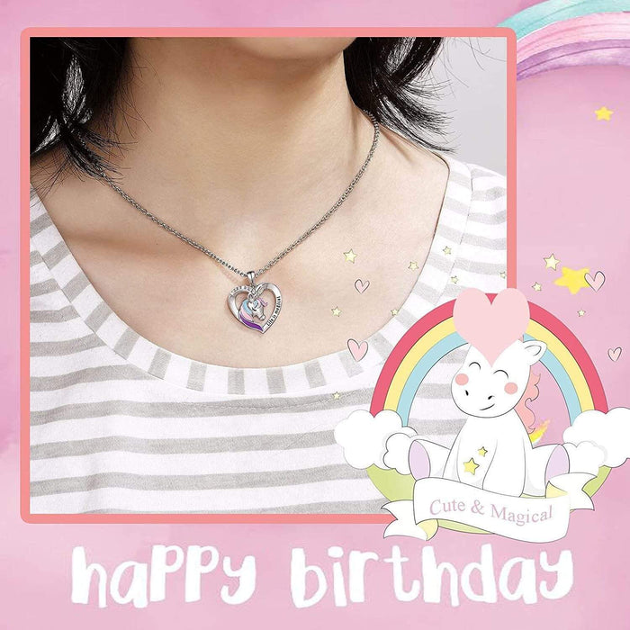 Birthday Gift for little girl Personalized Rainbow Unicorn Necklace Necklace for girl MelodyNecklace