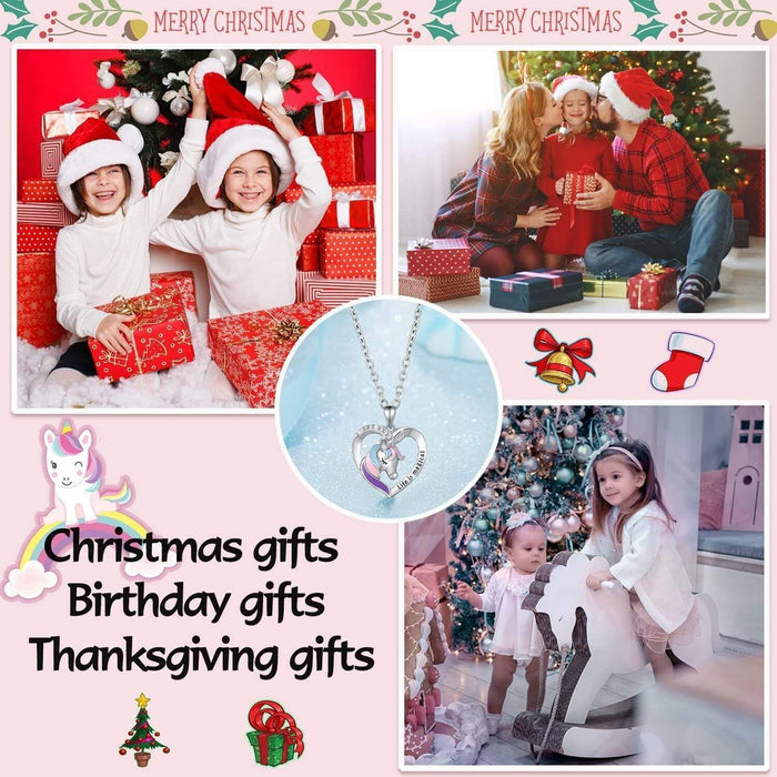 Birthday Gift for little girl Personalized Rainbow Unicorn Necklace Necklace for girl MelodyNecklace