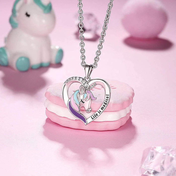 Birthday Gift for little girl Personalized Rainbow Unicorn Necklace Necklace for girl MelodyNecklace