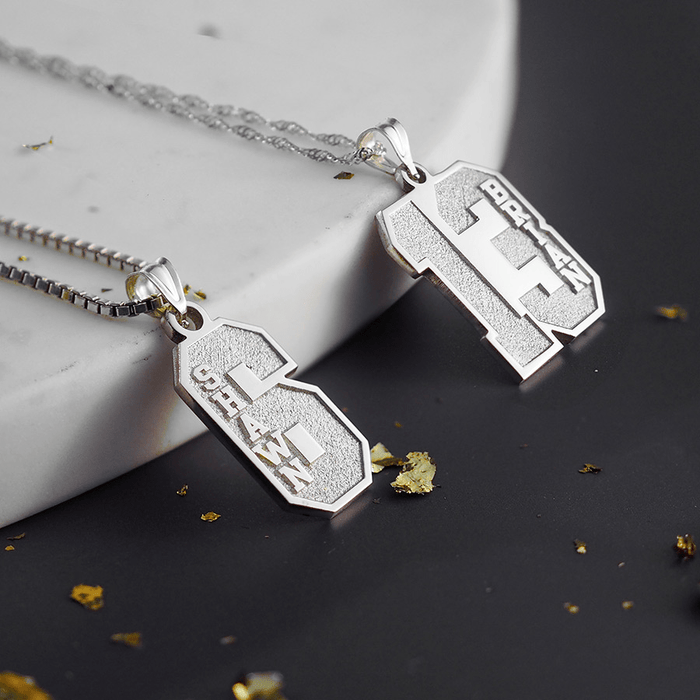 Personalized Number Pendant with Name avrilname