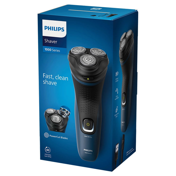 Philips Shaver 1000 Series Wet & Dry Electric Shaver - Blue Malibu | S1151 from Philips - DID Electrical