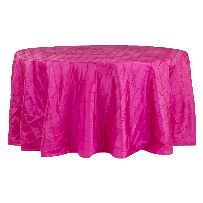 Pintuck 132" Round Tablecloth - Fuchsia - CV Linens
