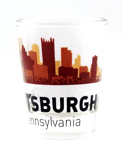 Pittsburgh Pennsylvania Sunset Skyline Shot Glass