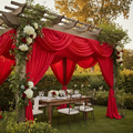 Poly Premier Fire Retardant (FR) 10ft H x 60" W drape/backdrop - Red | flower premade runner |