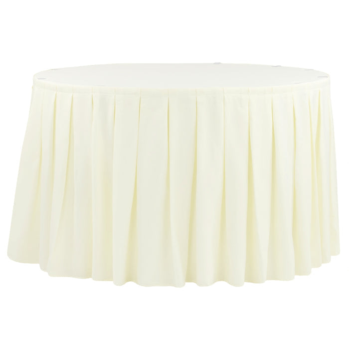 Polyester 14ft Table Skirt - Ivory - CV Linens
