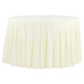 Polyester 14ft Table Skirt - Ivory - CV Linens