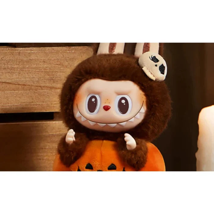 Pop Mart Labubu Happy Halloween Party Series-Sitting Pumpkin Vinyl Brelok Labubu Labubu