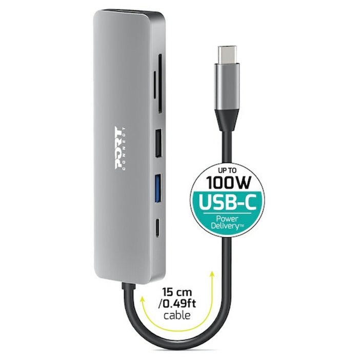 Port Connect 4K USB-C Docking Station with 100W Power Delivery - Grey | 900162 from Port Connect - DID Electrical