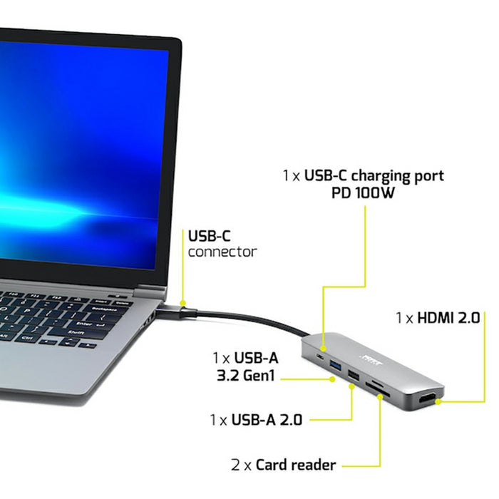Port Connect 4K USB-C Docking Station with 100W Power Delivery - Grey | 900162 from Port Connect - DID Electrical