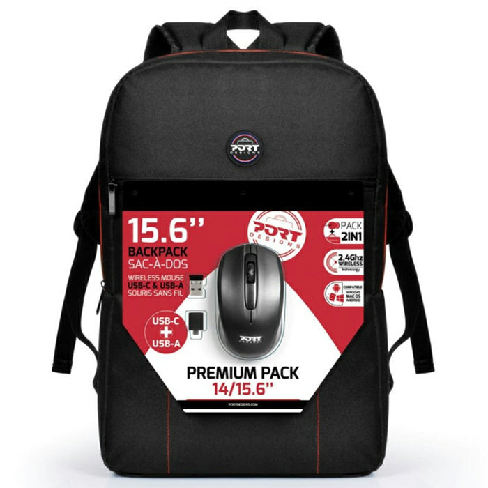 Port Designs 14/15.6" Laptop Backpack with Wireless Mouse - Black | 501901 from Port Designs - DID Electrical