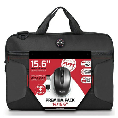 Port Designs 14/15.6" Laptop Bag with Wireless Mouse - Black | 501873 from Port Designs - DID Electrical