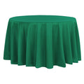 Polyester 108" Round Tablecloth - Emerald Green - CV Linens