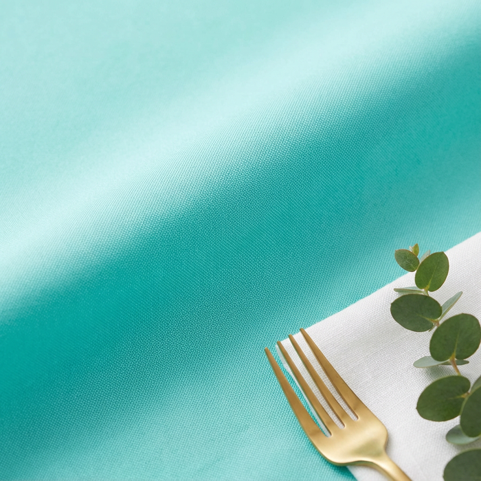 Premium Polyester 108" Round Tablecloth - Turquoise - CV Linens