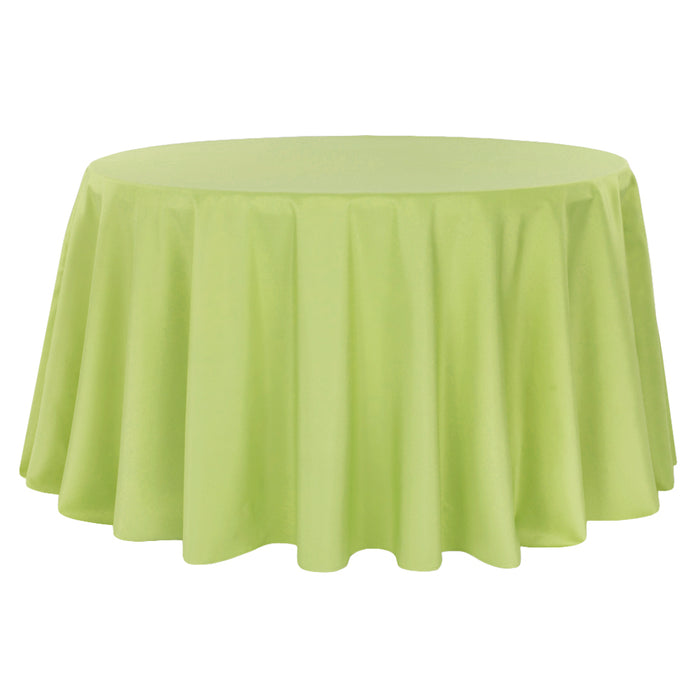 Polyester 120" Round Tablecloth - Apple Green - CV Linens