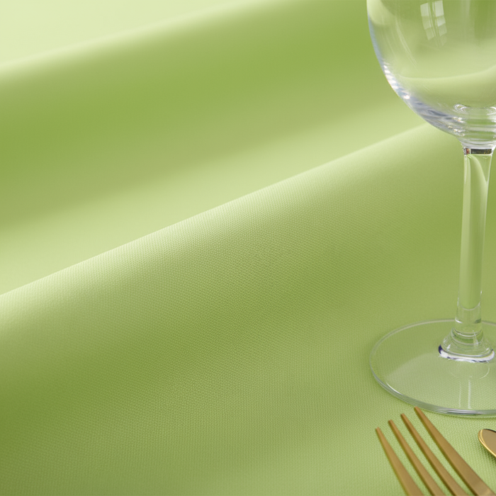 detail view of Premium Polyester 120" Round Tablecloth - Apple Green