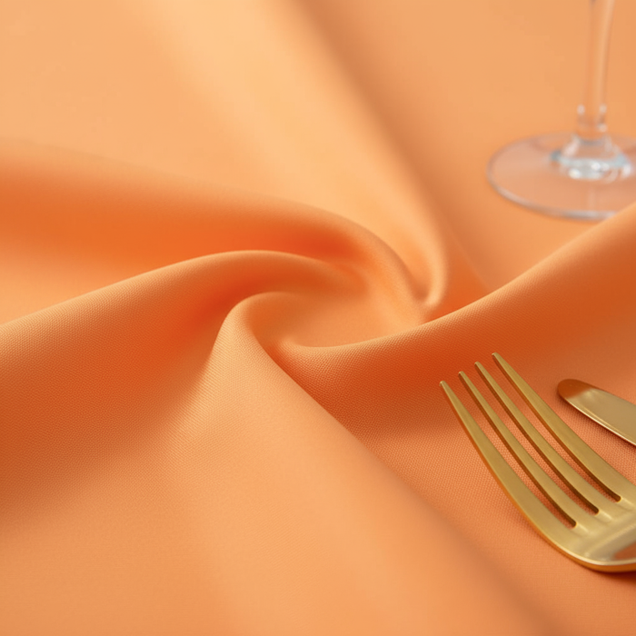Premium Polyester 120" Round Tablecloth - Orange |