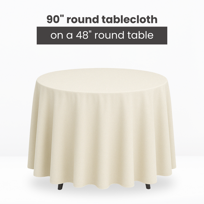 Premium Polyester 90" Round Tablecloth - Fuchsia - CV Linens