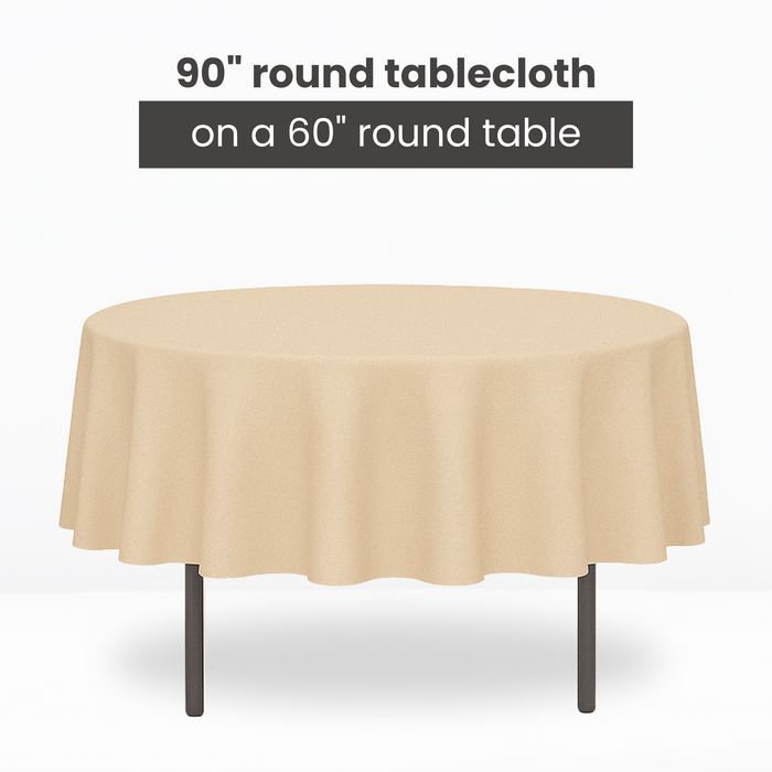 Premium Polyester 90" Round Tablecloth - Fuchsia - CV Linens