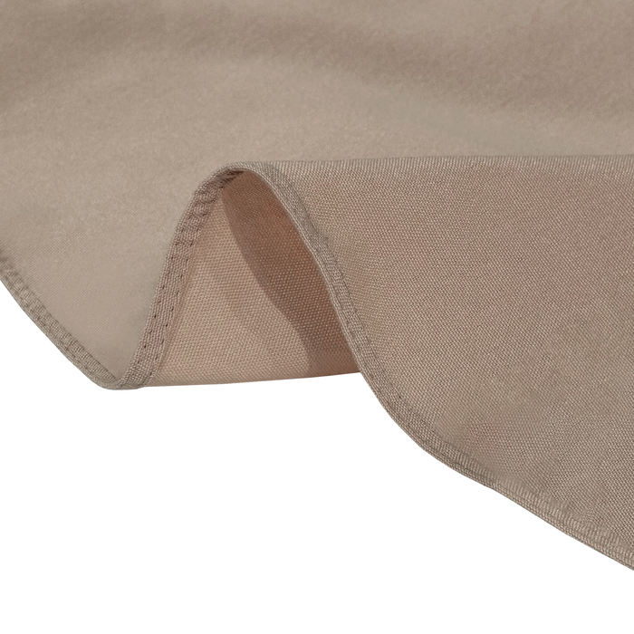 Premium Polyester 90" Round Tablecloth Taupe hemmed finish