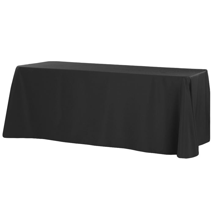 Polyester king black10" x 156" tablecloth front view