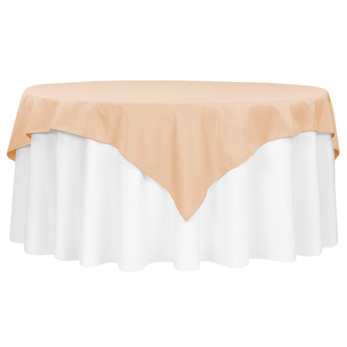 Polyester Square 72" Overlay/Tablecloth - Champagne - CV Linens