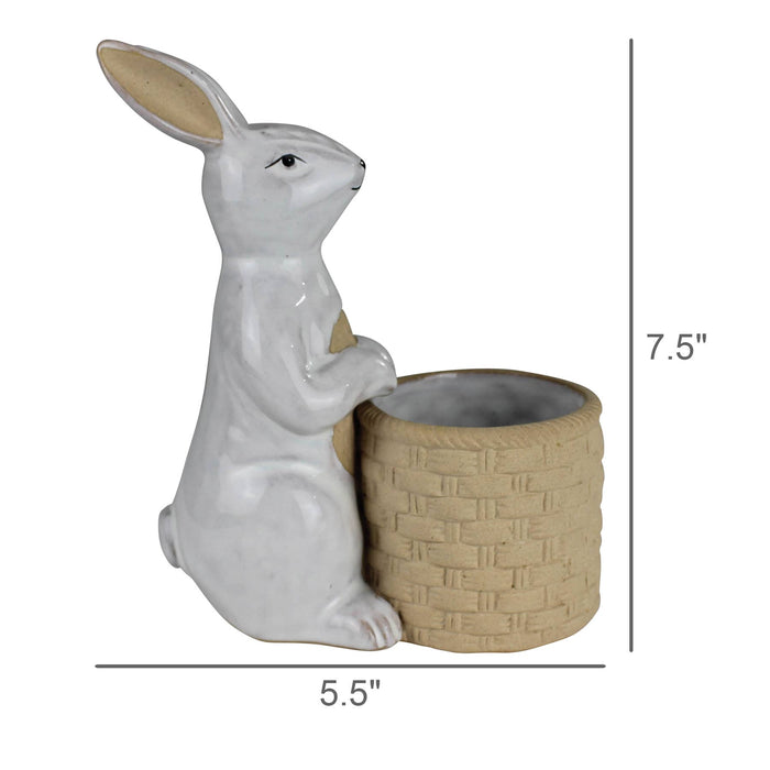 Rabbit with Basket, Ceramic