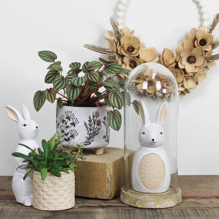 Rabbit with Basket, Ceramic