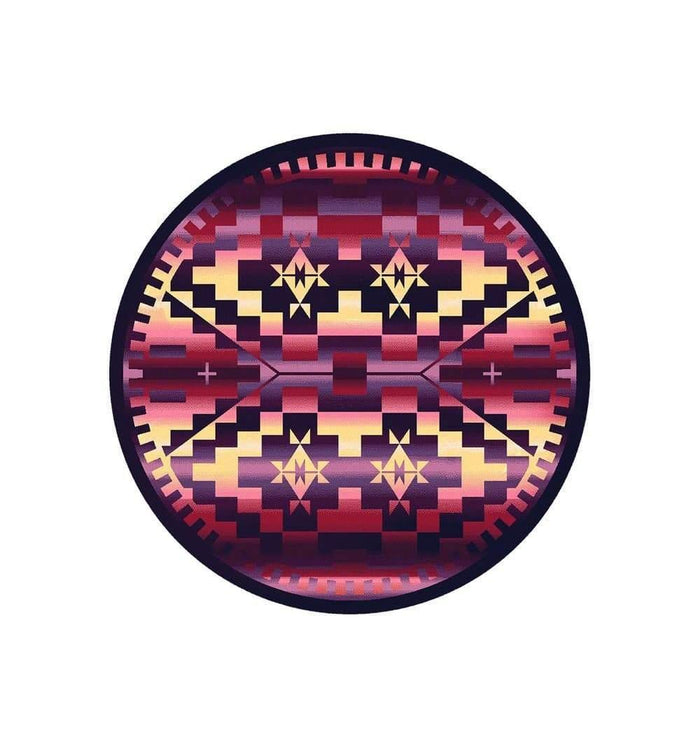 Rainbow Blanket Southwest Round Area Rug - Made in the USA - Your Western Decor