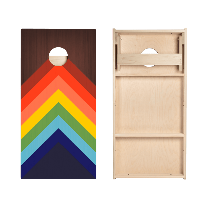 Rainbow - Chevrons Star Cornhole Boards, - American Cornhole Association