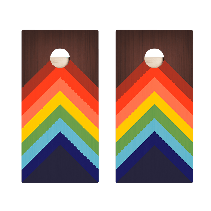 Rainbow - Chevrons Star Cornhole Boards, - American Cornhole Association