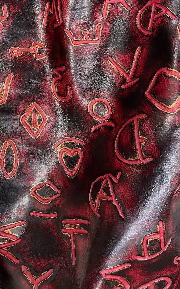 Red and Bronze Mini Brands Embossed Leather - Your Western Decor