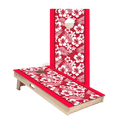 Red Hawaiian Hibiscus Star Cornhole Boards, - American Cornhole Association