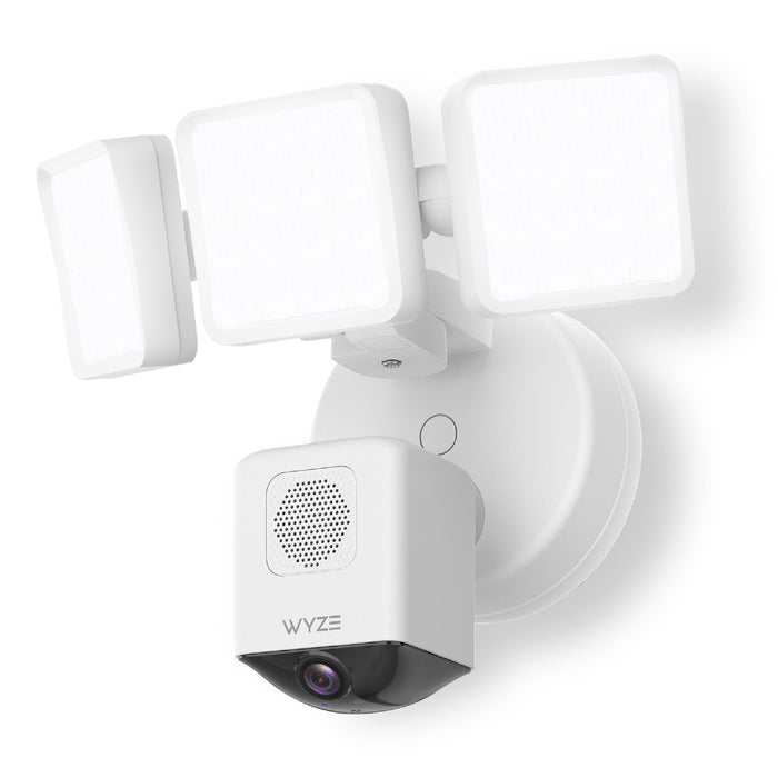 Wyze Cam Floodlight Pro: A white security camera with a built-in floodlight.