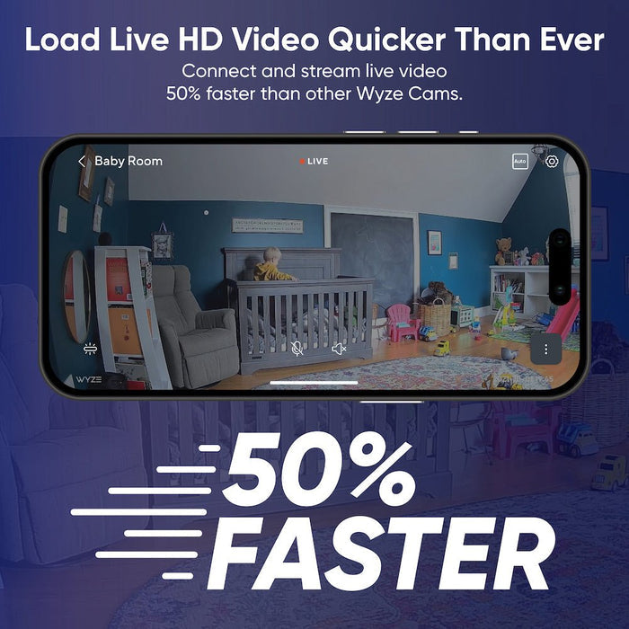 Wyze Cam OG offers quicker live-streaming and 3X faster notifications, making it a great choice for monitoring your home.