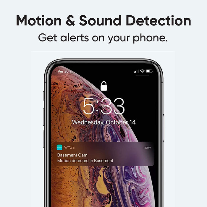 Get alerts on your phone with motion and sound detection.