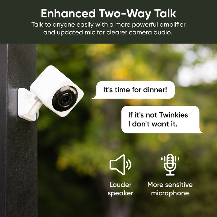 Wyze Cam v4 offers unmatched security with crystal-clear 2.5K QHD resolution, Enhanced Color Night Vision.