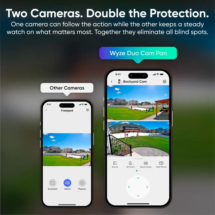 Wyze Duo Cam Pan offers two 2K cameras for added security.