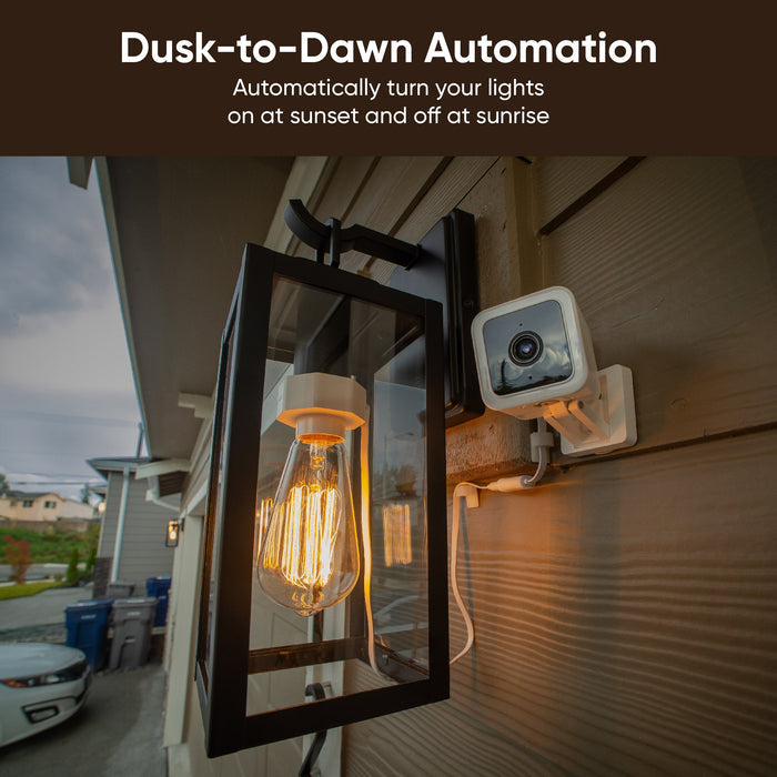 Wyze Lamp Socket - Automatically turn your lights on at sunset and off at sunrise.