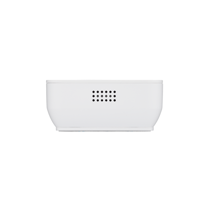 A white keypad with a green background, designed for remote disarming of home security systems.