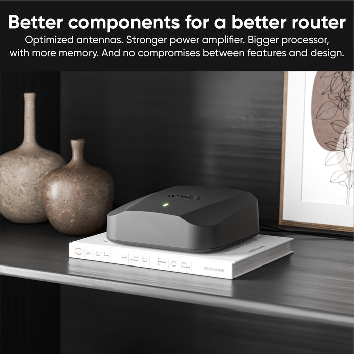 Wyze Wi-Fi 6E Mesh Router Pro offers a better router with optimized antennas, stronger power amplifier, bigger processor.