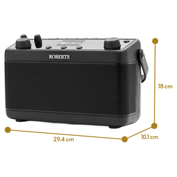 Roberts Blutune 7 DAB+/FM Stereo Portable Radio - Black | BLUTUNE7BK