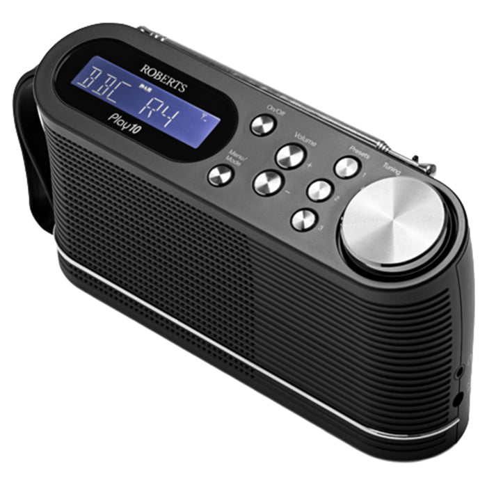 Roberts Play 10 DAB+/FM Portable Radio - Black | PLAY10 from Roberts - DID Electrical