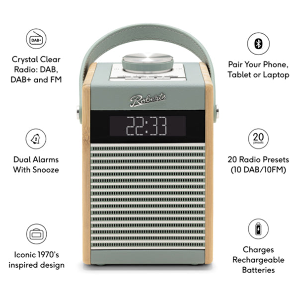 Roberts Rambler Midi DAB+/FM Portable Radio - Duck Egg | RAM-MIDIDE from Roberts - DID Electrical