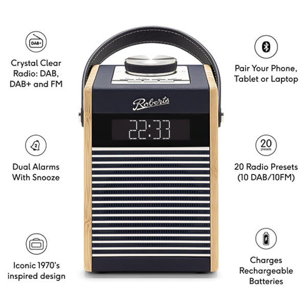 Roberts Rambler Midi DAB+/FM Portable Radio - Navy Blue | RAM-MIDINB from Roberts - DID Electrical