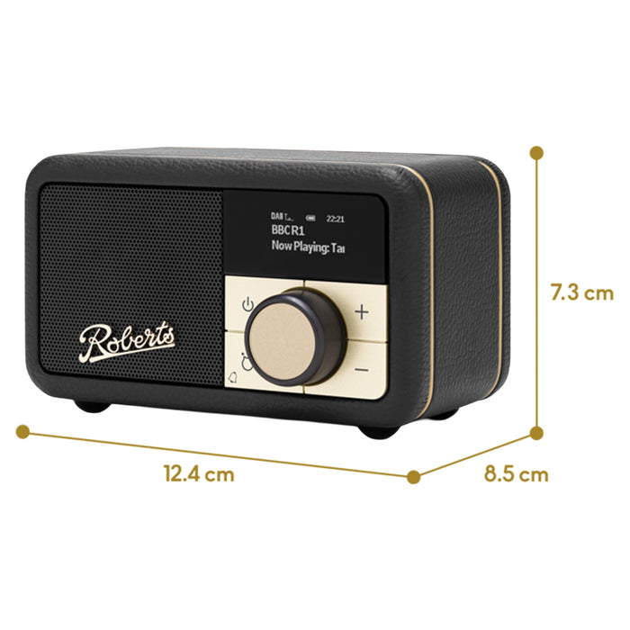 Roberts Revival Petite 2 DAB+/FM Portable Radio - Black | REV-PETITE2BK from Roberts - DID Electrical
