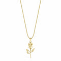Rose Necklace 14KT Gold Vermeil Myron Necklace MelodyNecklace